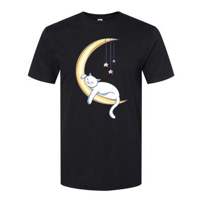 Cat Sleeping On Moon Softstyle® CVC T-Shirt