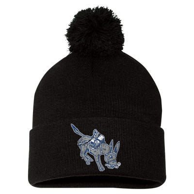 Colorado School Of Mines Orediggers Distressed Primary Pom Pom 12in Knit Beanie