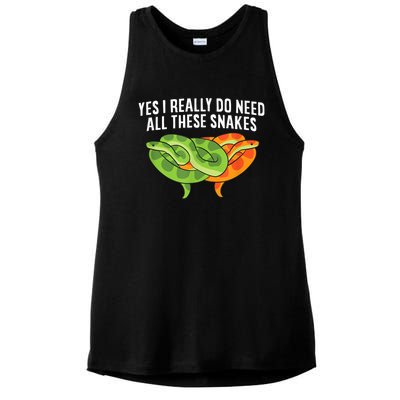 Cute Snake Owner Yes I Really Do Need All These Snakes Ladies PosiCharge Tri-Blend Wicking Tank