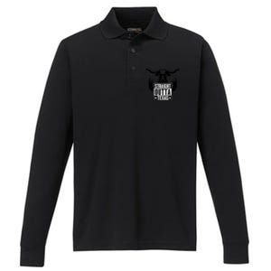 Cool Straight Outta Texas Long Horn Bull Performance Long Sleeve Polo