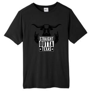 Cool Straight Outta Texas Long Horn Bull Tall Fusion ChromaSoft Performance T-Shirt