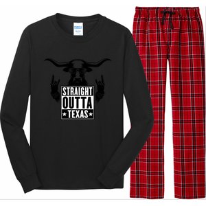 Cool Straight Outta Texas Long Horn Bull Long Sleeve Pajama Set