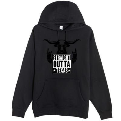 Cool Straight Outta Texas Long Horn Bull Premium Pullover Hoodie
