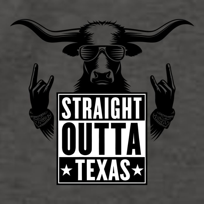 Cool Straight Outta Texas Long Horn Bull Vector Backpack