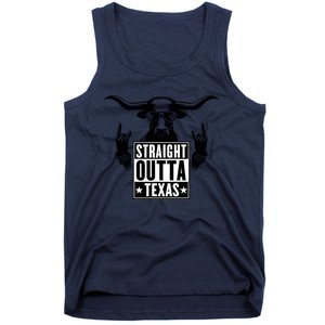 Cool Straight Outta Texas Long Horn Bull Tank Top