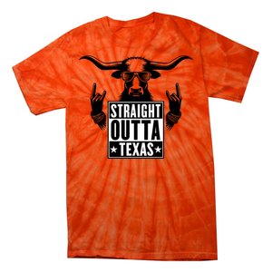 Cool Straight Outta Texas Long Horn Bull Tie-Dye T-Shirt