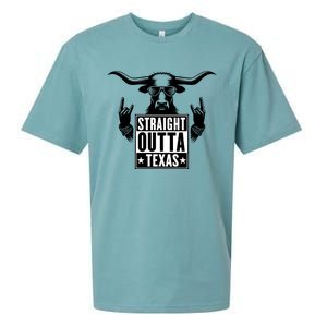 Cool Straight Outta Texas Long Horn Bull Sueded Cloud Jersey T-Shirt