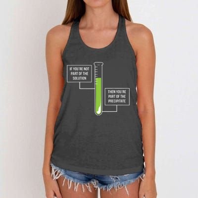 Chemistry Solution Or Precipitate Funny Chemist Women's Knotted Racerback Tank