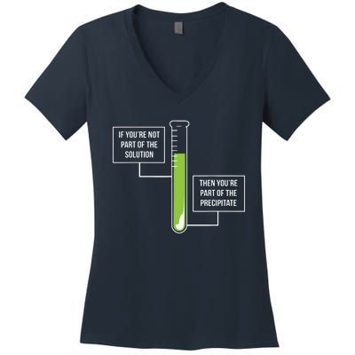 Chemistry Solution Or Precipitate Funny Chemist Women's V-Neck T-Shirt