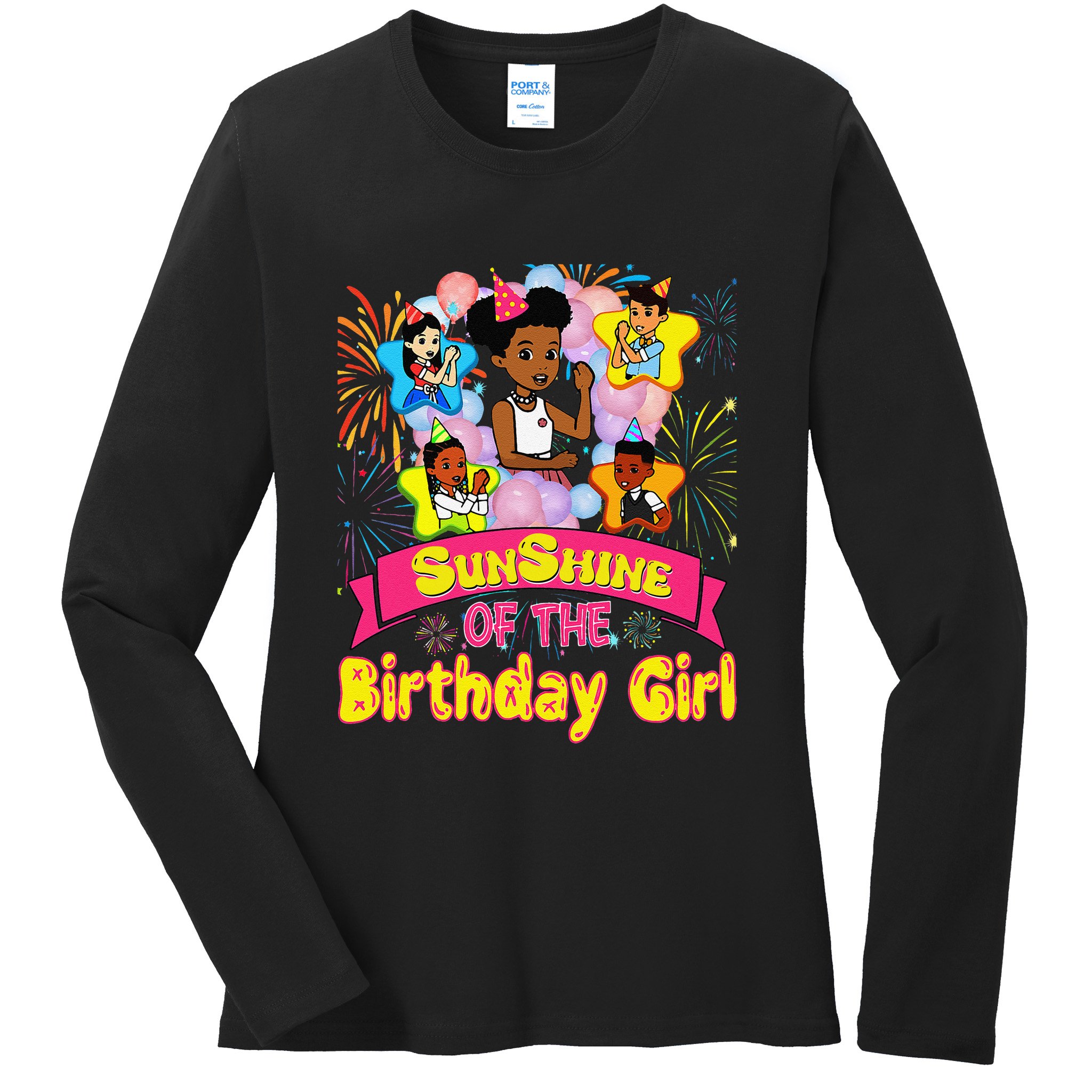 Cute SunShine of the Birthday Girl Ladies Long Sleeve Shirt