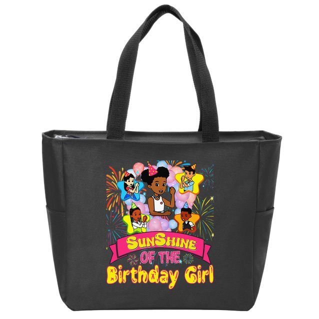 Cute SunShine of the Birthday Girl Zip Tote Bag