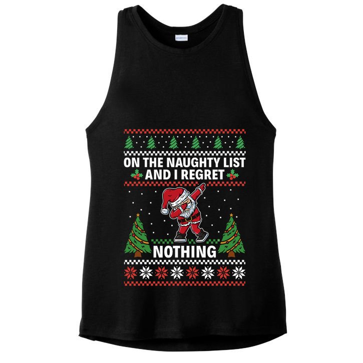 Christmas Santa On The Naughty List And I Regret Nothing Ladies PosiCharge Tri-Blend Wicking Tank