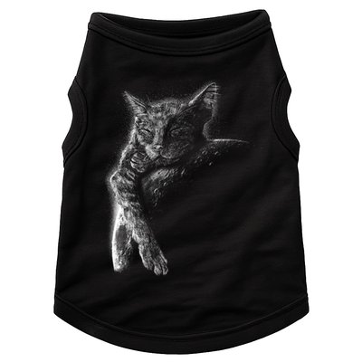 Cat Sleeping On The Moon Sketch Doggie Tank