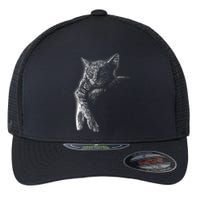 Cat Sleeping On The Moon Sketch Flexfit Unipanel Trucker Cap