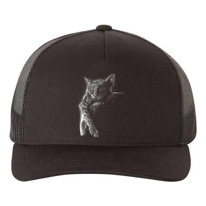 Cat Sleeping On The Moon Sketch Yupoong Adult 5-Panel Trucker Hat