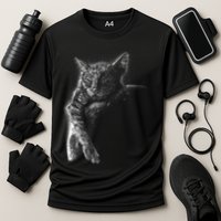 Cat Sleeping On The Moon Sketch Performance Shirt