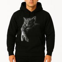 Cat Sleeping On The Moon Sketch Hoodie