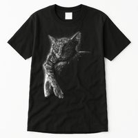 Cat Sleeping On The Moon Sketch Tall T-Shirt