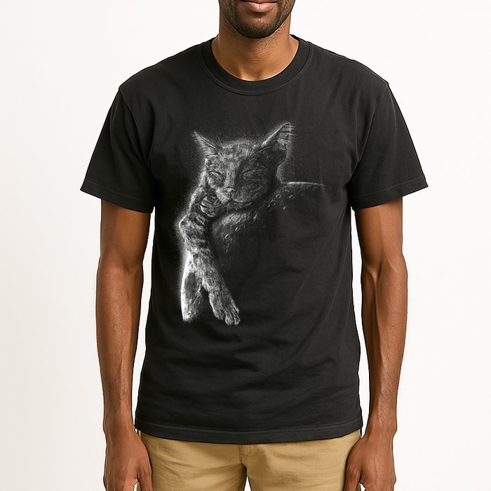 Cat Sleeping On The Moon Sketch Tall T-Shirt