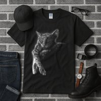 Cat Sleeping On The Moon Sketch Tall T-Shirt