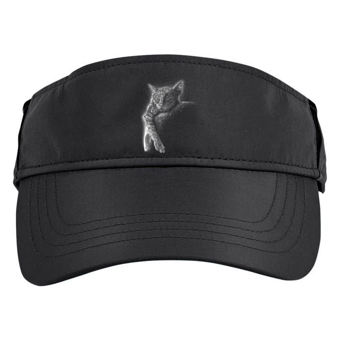 Cat Sleeping On The Moon Sketch Adult Drive Performance Visor