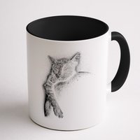 Cat Sleeping On The Moon Sketch Mug