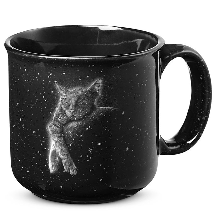 Cat Sleeping On The Moon Sketch 15oz Campfire Ceramic Mug