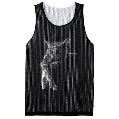 Cat Sleeping On The Moon Sketch Mesh Reversible Basketball Jersey Tank
