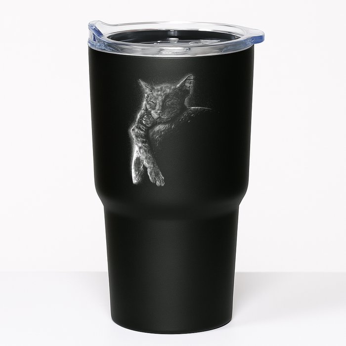Cat Sleeping On The Moon Sketch Tumbler