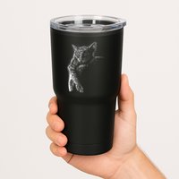 Cat Sleeping On The Moon Sketch Tumbler