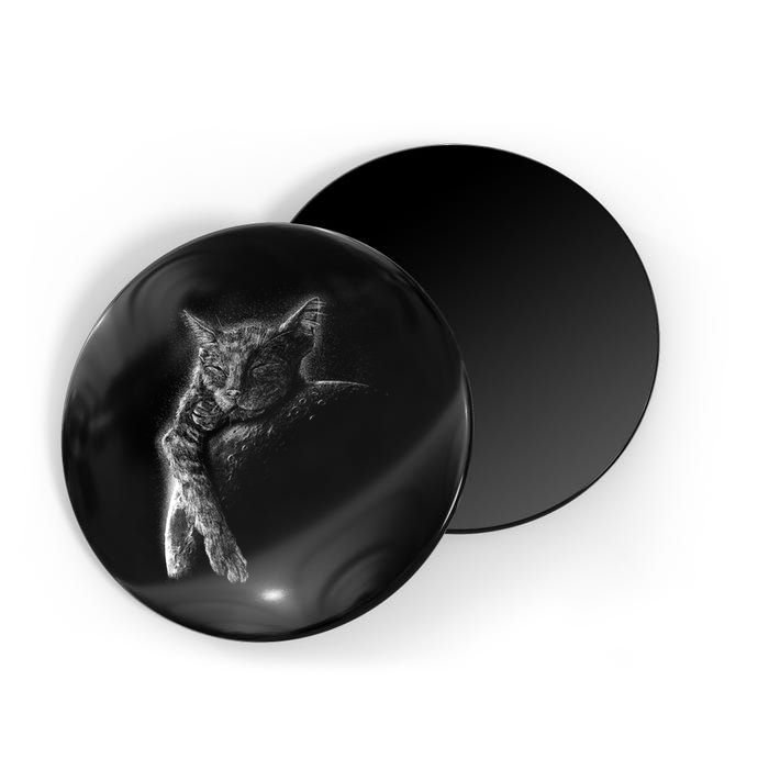 Cat Sleeping On The Moon Sketch Magnet