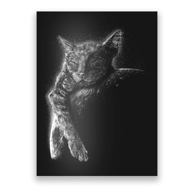 Cat Sleeping On The Moon Sketch Poster