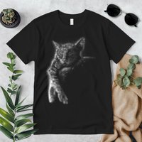 Cat Sleeping On The Moon Sketch Premium T-Shirt