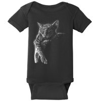 Cat Sleeping On The Moon Sketch Baby Bodysuit