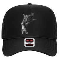 Cat Sleeping On The Moon Sketch Trucker Hat