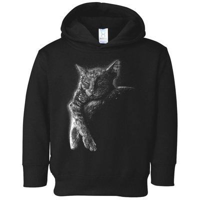 Cat Sleeping On The Moon Sketch Toddler Hoodie