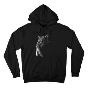 Cat Sleeping On The Moon Sketch Tall Hoodie