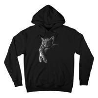 Cat Sleeping On The Moon Sketch Tall Hoodie