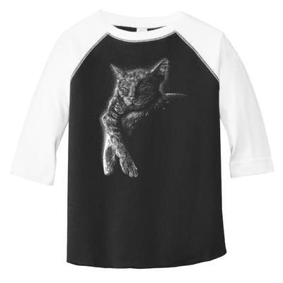 Cat Sleeping On The Moon Sketch Toddler Fine Jersey T-Shirt