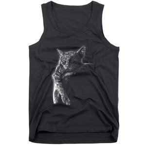 Cat Sleeping On The Moon Sketch Tank Top