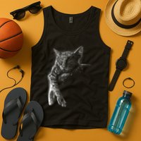 Cat Sleeping On The Moon Sketch Tank Top
