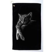 Cat Sleeping On The Moon Sketch Golf Towel