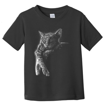 Cat Sleeping On The Moon Sketch Toddler T-Shirt
