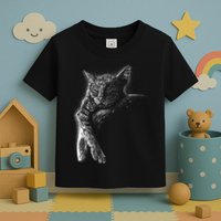 Cat Sleeping On The Moon Sketch Toddler T-Shirt