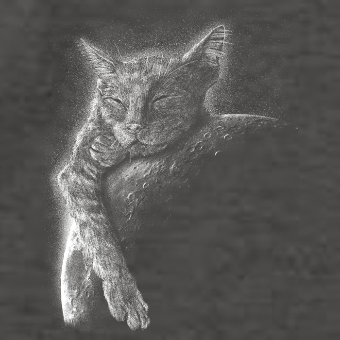 Cat Sleeping On The Moon Sketch Vector Backpack