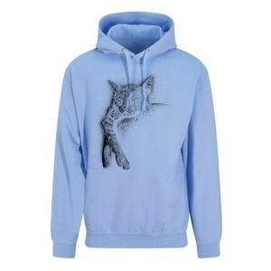 Cat Sleeping On The Moon Sketch Unisex Surf Hoodie