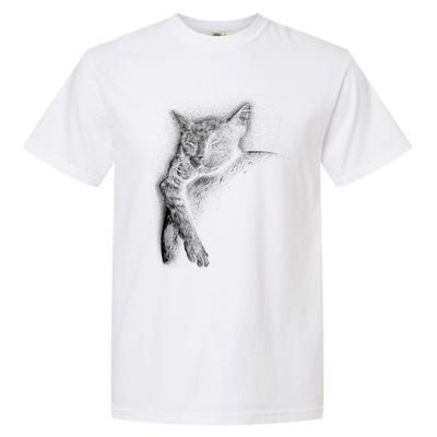 Cat Sleeping On The Moon Sketch Garment-Dyed Heavyweight T-Shirt