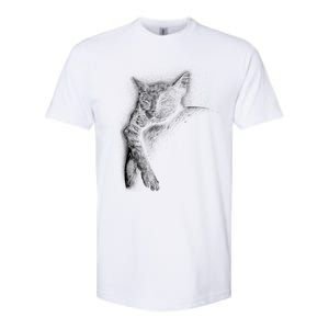 Cat Sleeping On The Moon Sketch Softstyle CVC T-Shirt