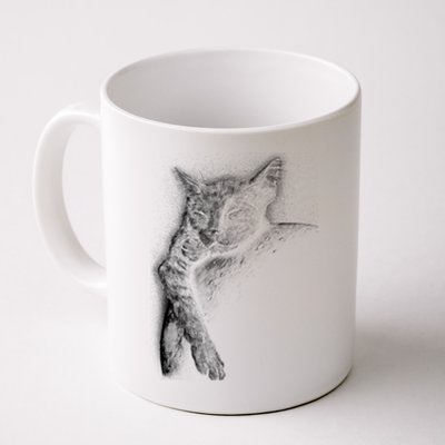 Cat Sleeping On The Moon Sketch Coffee Mug