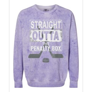 Cool Straight Outta The Penalty Box Hockey Player Themed Cool Gift Colorblast Crewneck Sweatshirt